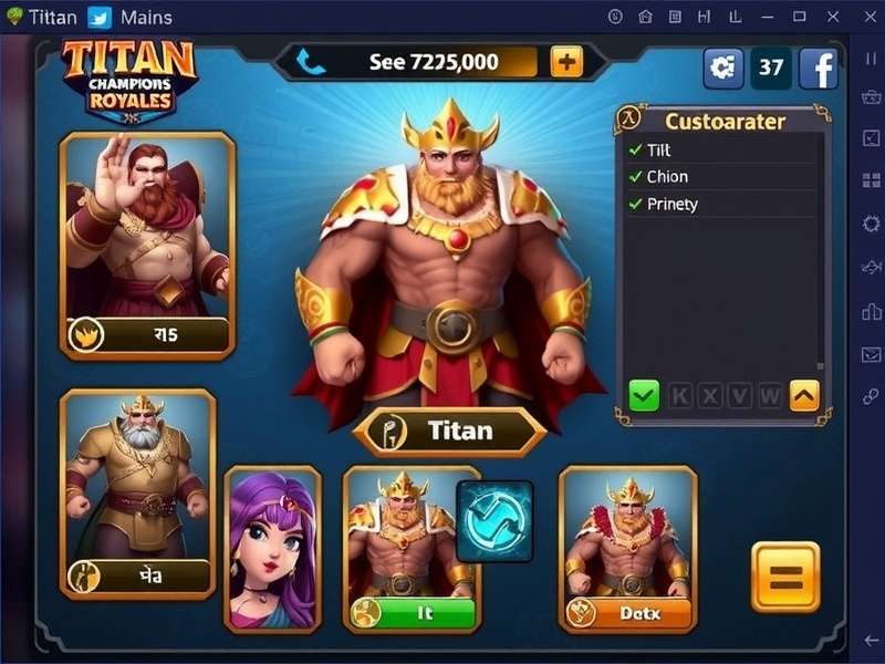Titan Champions Royal Clash gameplay screenshot showing character customization